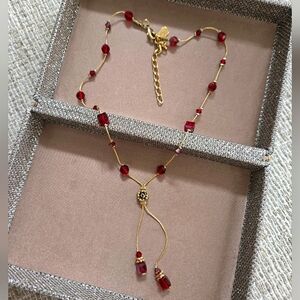 Dabby Reid Gold Red Bead Necklace